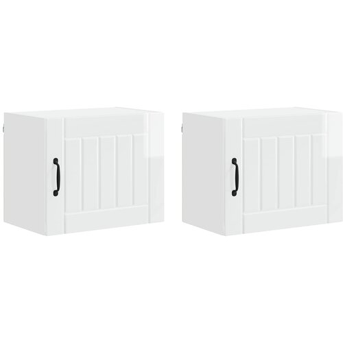  Ormar za Zid Lucca 2 pcs Bijela visokog sjaja 50 x 31 x 40 cm Slike