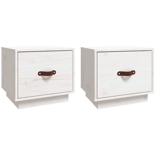 Maison Chic Dvo delni komplet Nočne omarice - Nočne mize bela 40x34x35 cm trdna borovina, (21688458) Cene
