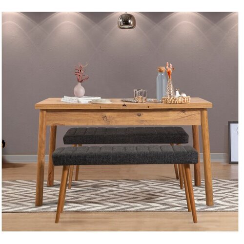Hanah home trpezarijski sto i klupa 3 komada Santiago 1053 869VEL8838 Slike