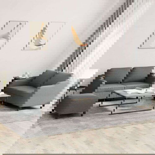  3-dijelni set sofa s jastucima tamnosivi od tkanine Cijene