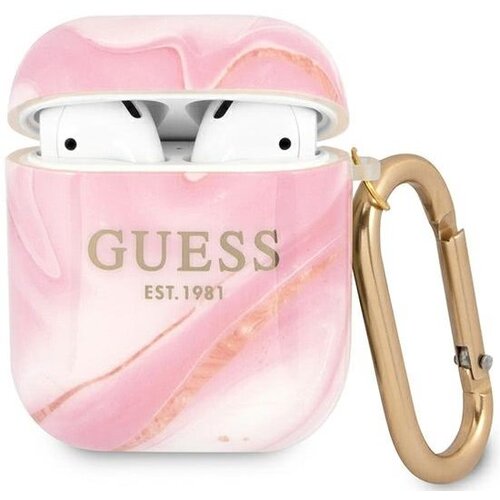 Guess GUA2UNMP ovitek za slu&amp;scaron;alke za AirPods 1 / 2 - marmor roza Slike