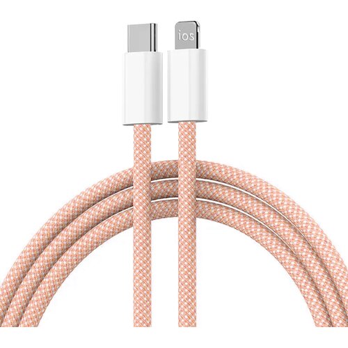 Kabel Braided PD Type-C na Lightning 20W pink Cene