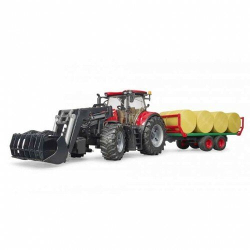 Bruder traktor Case IH Optum 300CVX sa kašikom i prikolicom sa balama Slike