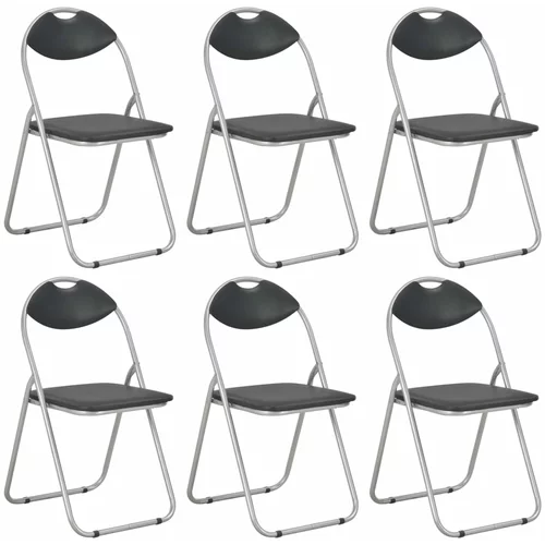  Sklopive blagovaonske stolice od umjetne kože 6 kom crne