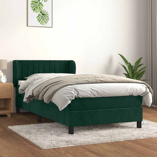 Box spring krevet s madracem tamnozeleni 90x190 cm bar&scaron;unasti Cijene