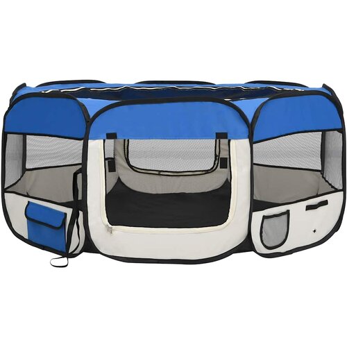  Sklopiva ogradica za pse s torbom plava 145 x 145 x 61 cm Slike