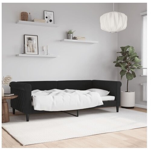 vidaXL Dnevni krevet crni 90 x 190 cm baršunasti Cene