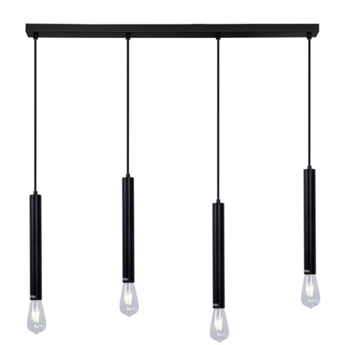 Vidik 23197 VISEĆA SVJETILJKA 4xE27 METALNE TUBE LINIJSKA CRNA VISILICA Cijene