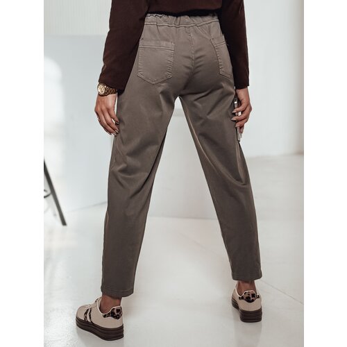 DStreet Spodnie damskie one size LEOCINCIN z paskiem khaki Cene