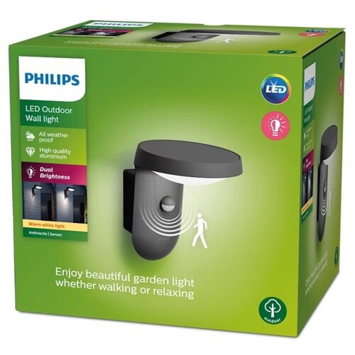 Philips LED spoljna zidna svetiljka sa senzorom TYLA LED/9W/230V 2700K IP44 Slike
