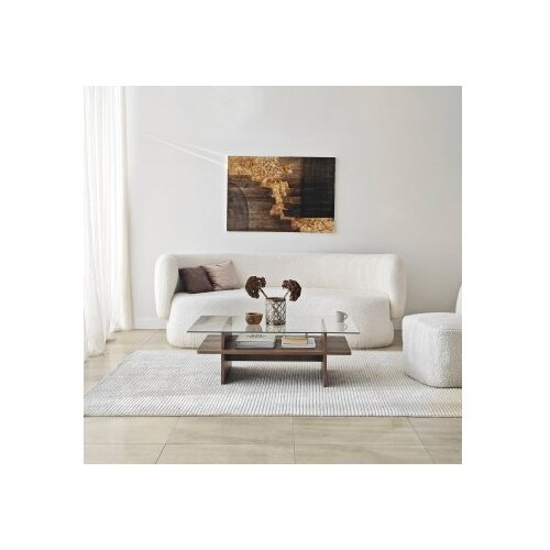 Hanah home sto za dnevnu sobu saga rectangle walnut transparent Slike