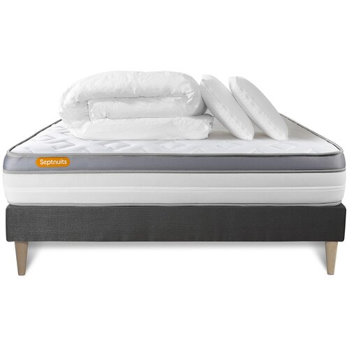 Septnuits Kompletni paket za posteljo - Vzmetnica 180x200 cm + vzmetnica z letvami (komplet) + 2 vzglavnika + odeja - Memo Zen, (21614321) Cene
