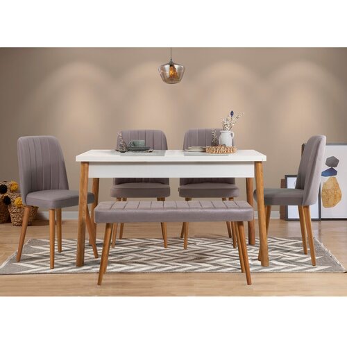 Hanah home Trpezarijski set Costa 0701-2 AB, 6 dijelova, Siva Slike