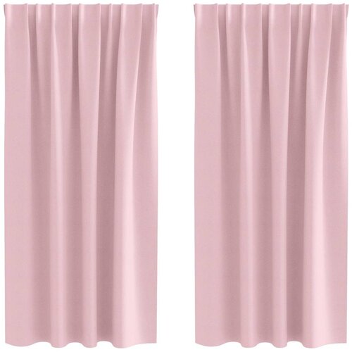 VidaXL Zavjese za blackout s prstenovima 2 pcs Bebina roza - Bebe ružičasta 175 cm Traka za glavu Slike