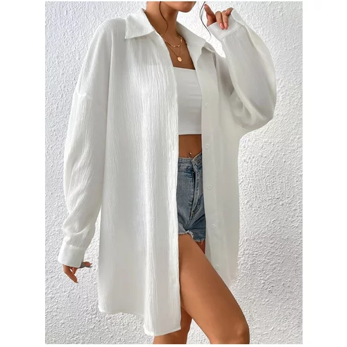 K&H TWENTY-ONE Women's White Oversized Long Shirt