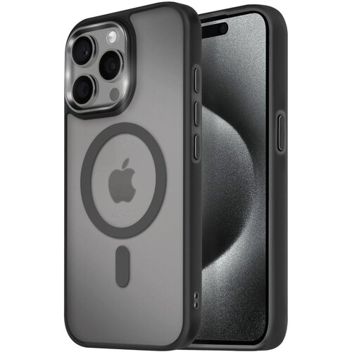 AVIZAR Ohišje MagSafe za iPhone 15 Pro Hrbtna podloga Frosted Obris, Črna, (5000011768) Cene
