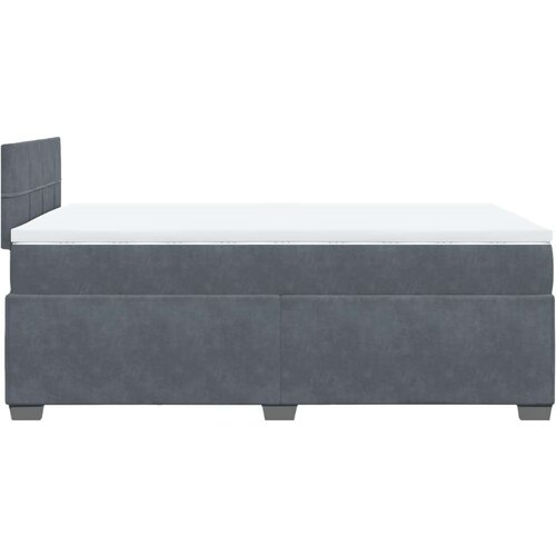 vidaXL Box spring postelja z vzmetnico temno siva 120x200 cm žamet Cene