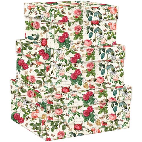Kartos Poklon kutije u setu 3 kom 14x18 cm Vintage Roses &amp;ndash; Slike