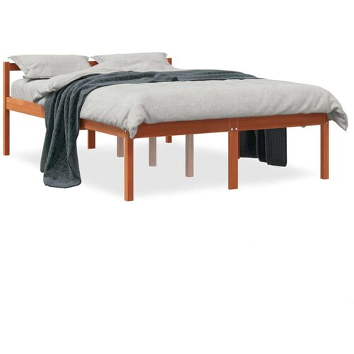 VidaXL krevet za starije osobe vo&amp;scaron;tano smeđi 140 x 190 cm od borovine Slike