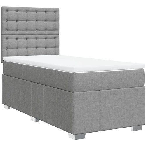 Maison Chic Box spring postelja - Vzmetna postelja z vzmetnico svetlo siva 80x200 cm blago SL17655, (21894581) Cene