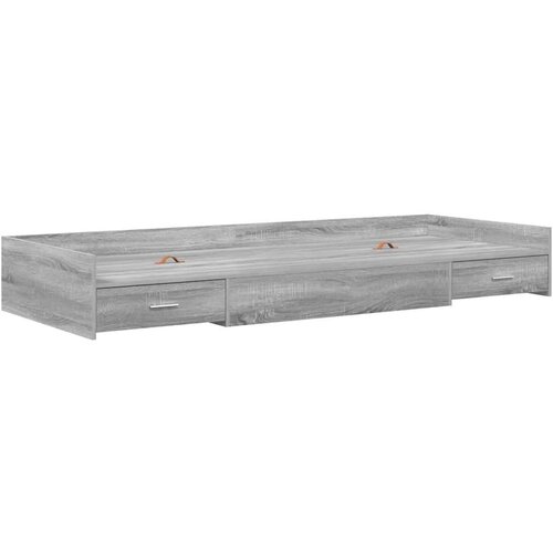  S uzglavljem s ladicama Siva Sonoma 80 x 200 cm Konstruirano drvo Slike