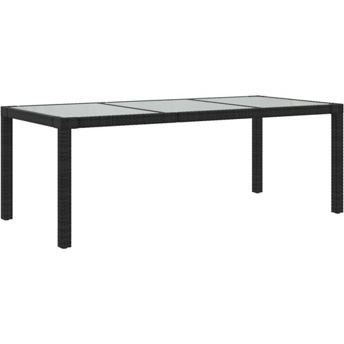 The Living Store Vrtni stol crni 190x90x75 cm od kaljenog stakla i poliratana Cijene
