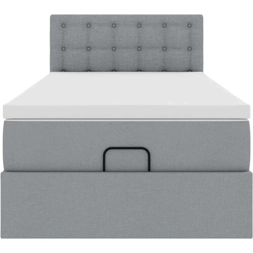 VidaXL Otomanski krevet s madracem svijetlosivi 100x200 cm tkanine Slike