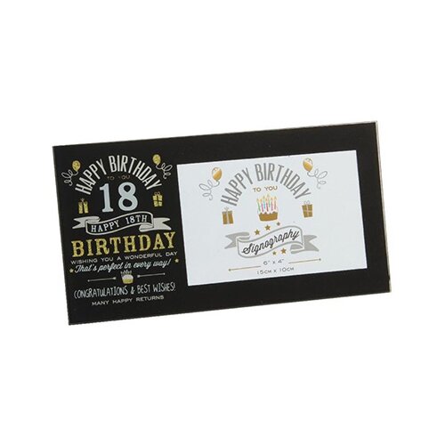 Widdop & Co. ram - 18th birthday, black/silver/gold Cene