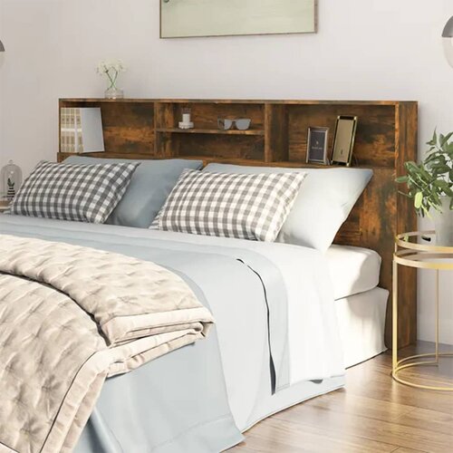 The Living Store vzglavna omarica dimljeni hrast 200x19x103,5 cm - vzglavna omarica, (21431949) Slike