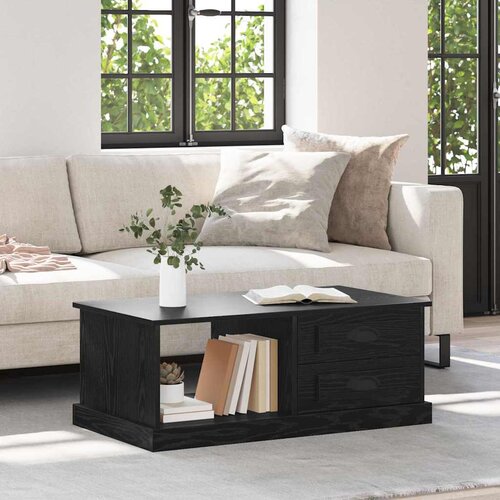 vidaXL Klubska miza Črna Orehovina 90 x 50 x 35 cm Konstruiran les Cene