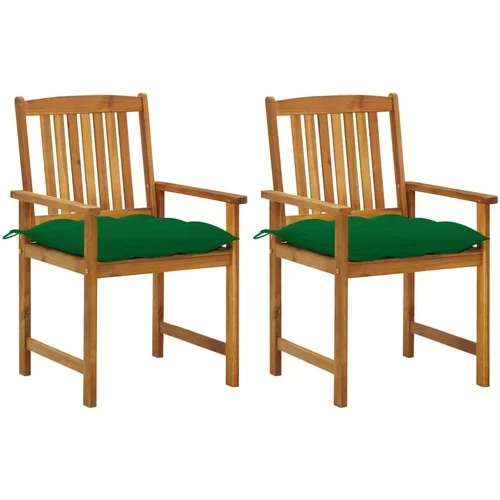  Vrtne stolice s jastucima 2 kom od masivnog drva bagrema