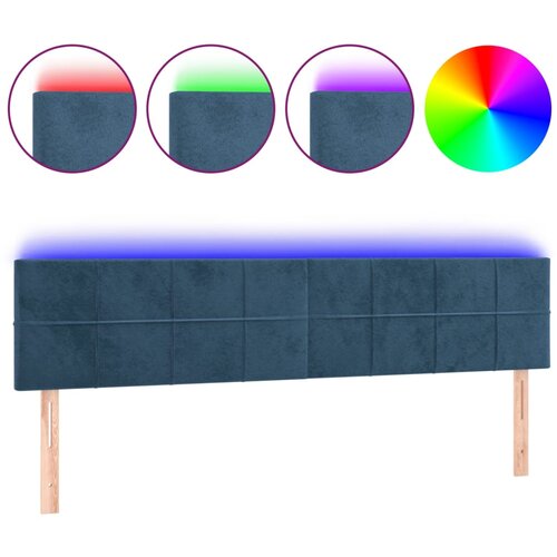 Maison Chic led posteljno vzglavje - vzglavna omarica - nočna omarica temno modro 180x5x78/88 cm žamet, (21710816) Cene
