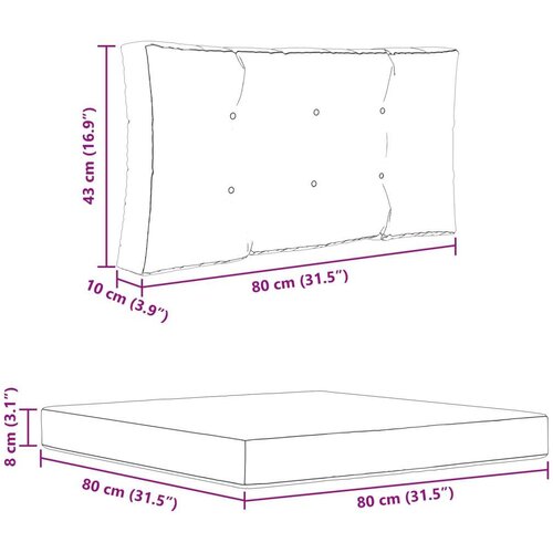  Jastuk za vanjsku sofU 2 pcs Antracit Poliester - Antracit 80 x 80 cm 1x sjedalo +1x naslon (3D s bartagom) Slike