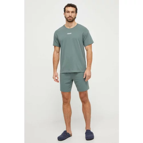 Hugo Pižama kratke hlače zelena barva