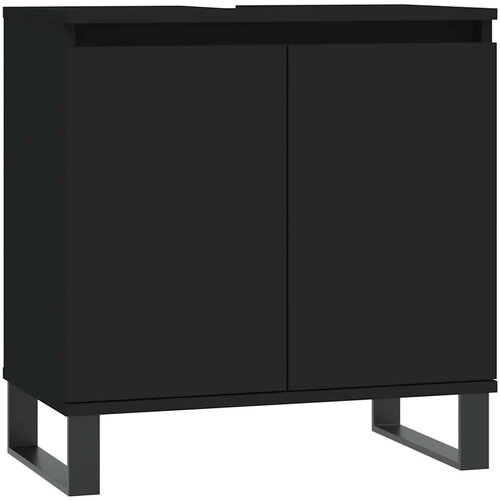 Maison Chic Kopalniška omarica - Kopalniški kabinet črna 58x33x60 cm inženirski les, (21795052) Cene
