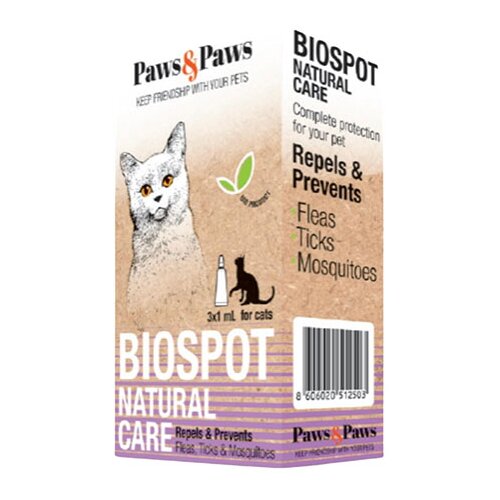 Ave &amp;amp;amp; Vetmedic paws&amp;amp;paws biospot natural care spot on za mačke 3x1ml Slike
