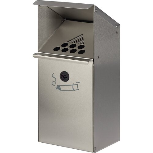VAR Stenski pepelnik iz nerjavnega jekla, prostornina 3,7 l, z zaklepanjem, VxŠxG 410 x 180 x 150 mm Cene