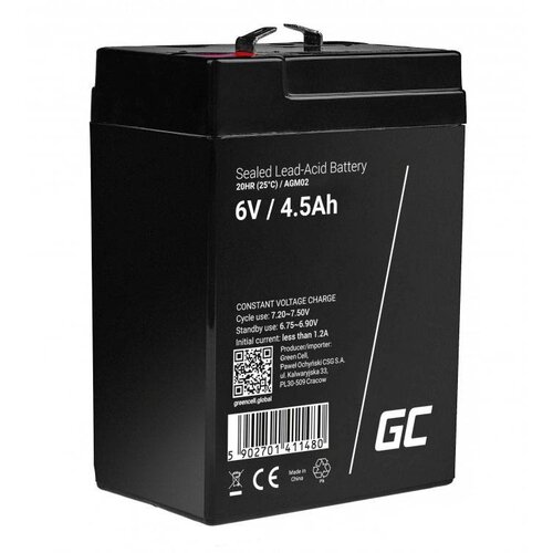 Green cell AGM02 svinčeni akumulator 6 v 4.5 ah svinčevo-gelni (&amp;scaron; x v x g) 70 x 104 x 47 mm plo&amp;scaron;čati vtič 4\,8 mm obstojnostni cikel\, brez vzdrževanja, (20438280) Slike