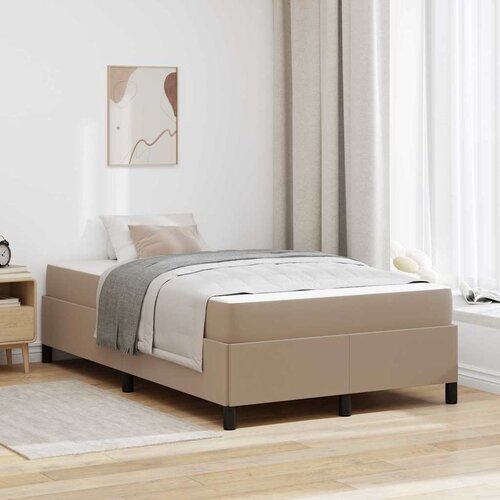 VidaXL Okvir kreveta s madracem Boja cappuccina 120 x 190 cm Slike