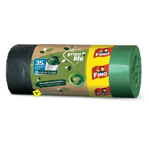 Fino Kese za smeće reciklirane 35l 15/1 zelene Slike