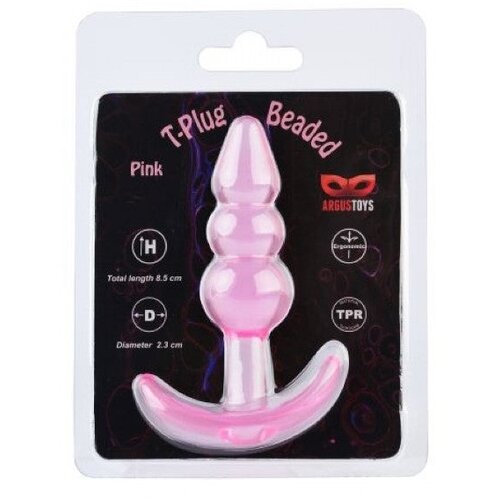  Analni dildo t-plug beaded pink Cene