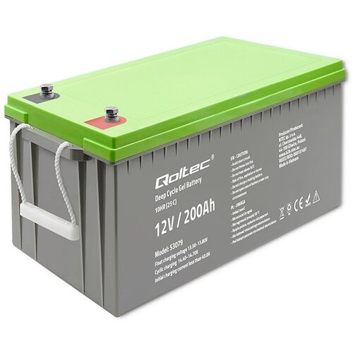 Qoltec 53079 Deep Cycle Gel battery | 12V | 200Ah | 62.5kg Cijene