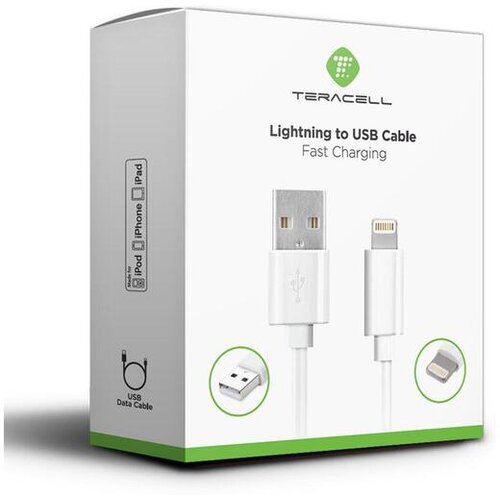 Kabel Teracell Plus iPhone 2A Lightning beli 2m Slike