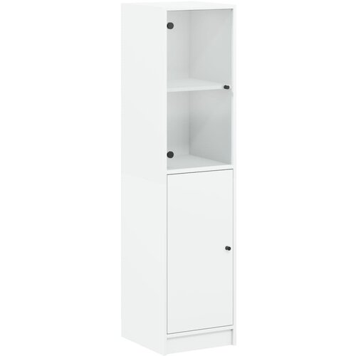 Maison Chic Visoka omara - Predalnik - Komoda s steklenimi vrati bela 35x37x142 cm, (21722345) Slike
