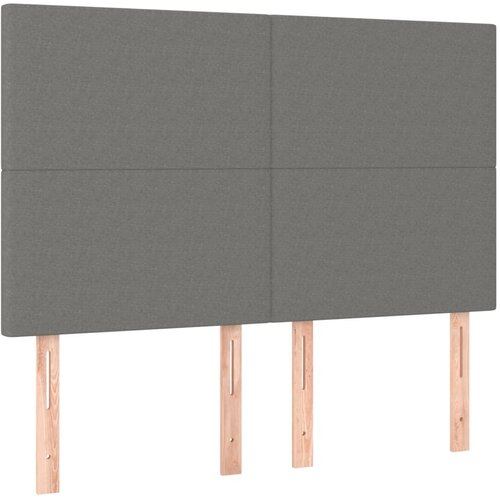  Krevet s oprugama i madracem tamnosivi 140x190 cm od tkanine Slike