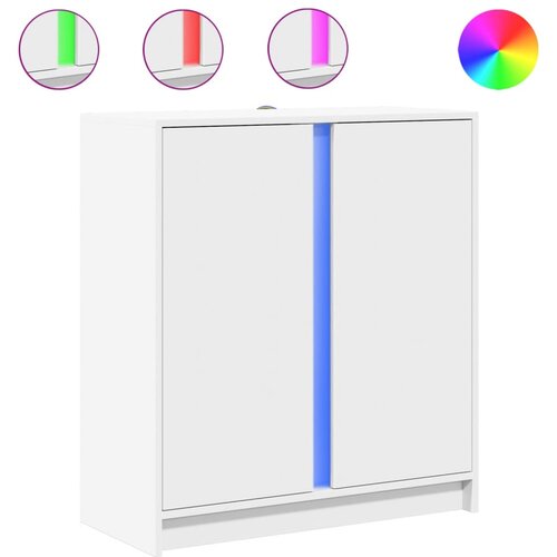 Maison Chic Komoda - Predalnik z LED bela 77x34x85 cm inženirski les, (21719328) Cene