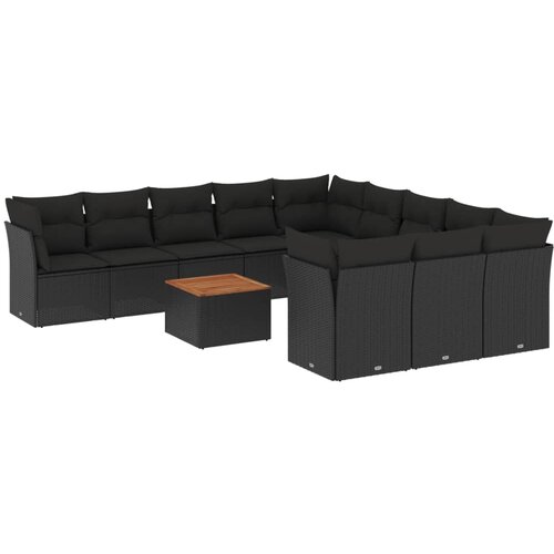  12-dijelni set vrtnih sofa od poliratana s jastucima bež Slike