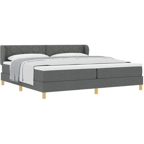 VidaXL Kutna krevet s madracem tamno siva 200x200 cm tkanina Slike