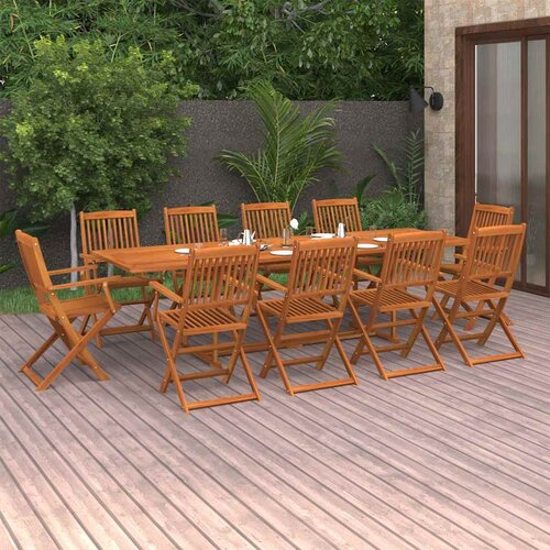  11-dijelni vrtni blagovaonski set 280x90x75 cm bagremovog drva Slike
