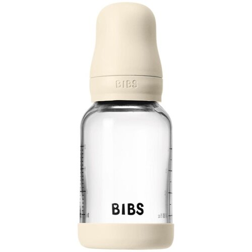 Bibs steklenička steklena silikon 120 ml, počasen pretok Ivory Slike